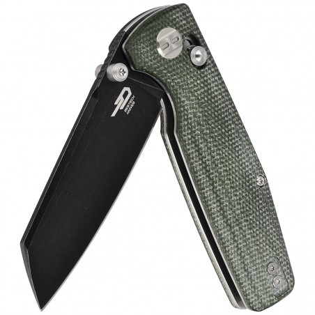 Nóż składany Bestech Slasher Green Micarta, Black Stonewashed D2 (BG43B-2)