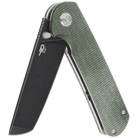 Nóż składany Bestech Sledgehammer Green Micarta, Black Stonewashed D2 (BG31B-2)