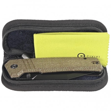 Nóż składany Civivi Bhaltair Green Burlap Micarta, Black 14C28N (C23024-3)