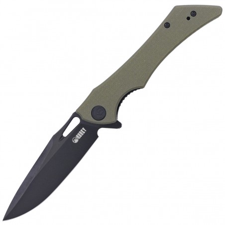 Nóż składany Kubey Raven Green G10, Dark Stonewashed AUS-10 by Jelly Jerry (KB245I)