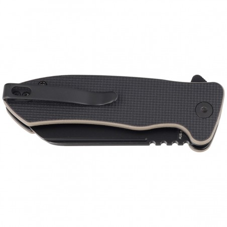 Nóż składany Kubey Creon Black/Tan G10, Blackwashed AUS-10 (KU336F)